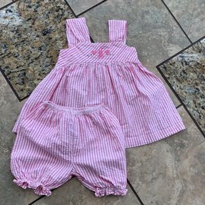 A monogram top and bloomers with hearts